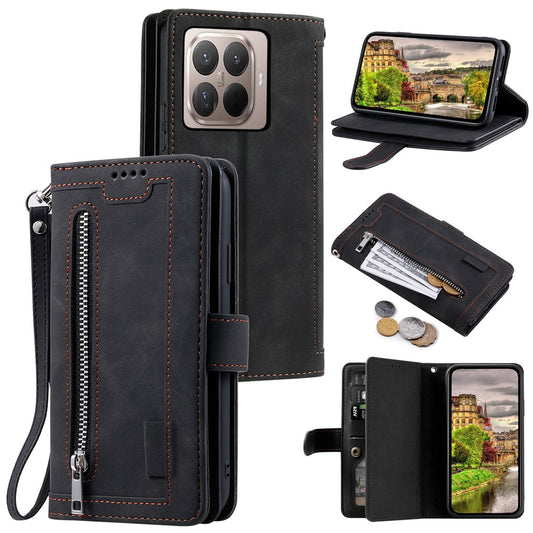 Xiaomi 17T – Wallet-Handyhülle aus PU-Leder und TPU, mit Ständer, mit Kartenfach, mit Handschlaufe