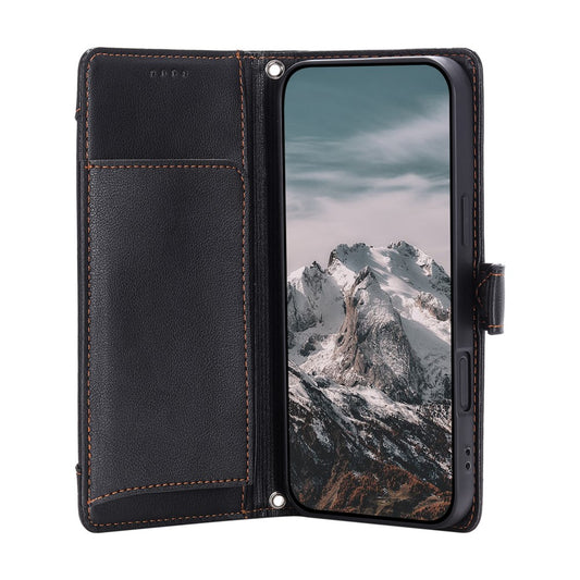 Google Pixel 11 Pro XL Handyhülle – Wallet Case Litschi-Textur Reißverschlusstasche Ständer Leder Flip mit Handschlaufe