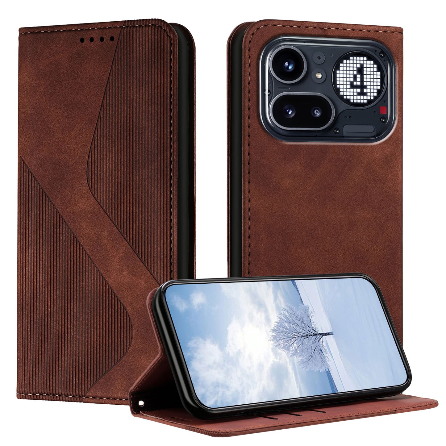 For Nothing Phone (4a) Pro Phone Cover Skin-touch Feel Leather Wallet Case with Stand