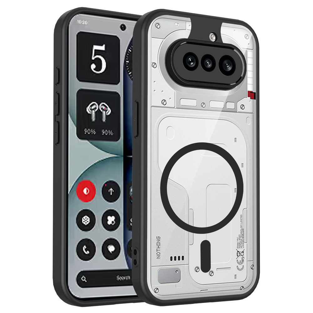 For Nothing Phone (4a) Magnetic Case Transparent PC + TPU Shockproof Skin-friendly Phone Cover
