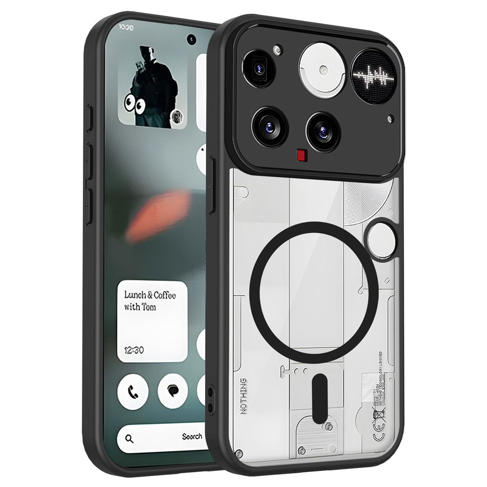 For Nothing Phone (3) 5G Magnetic Case Transparent PC + TPU Shockproof Skin-friendly Phone Cover