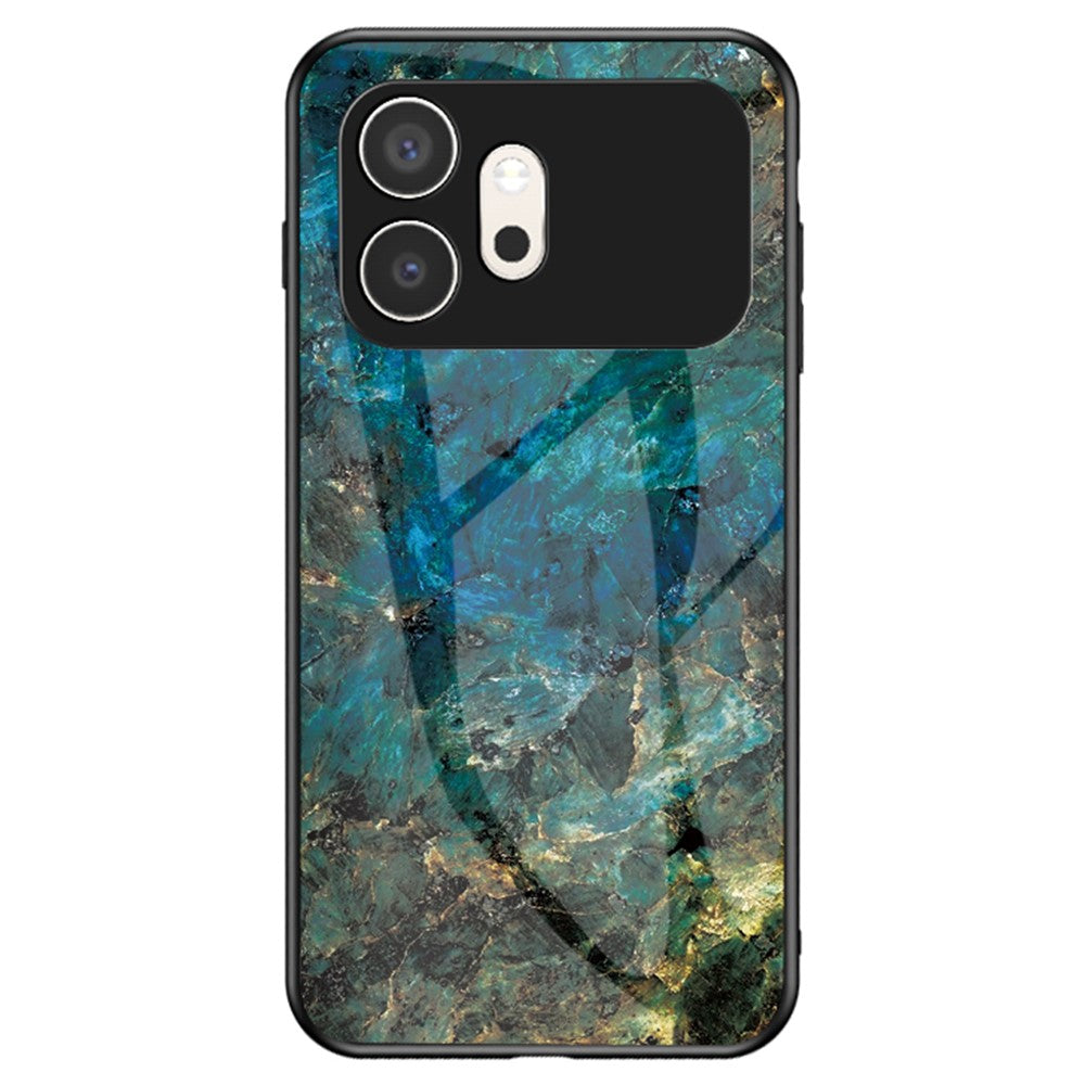 For Honor 600 5G Phone Case Marble Pattern Tempered Glass + PC + TPU Protective Phone Cover
