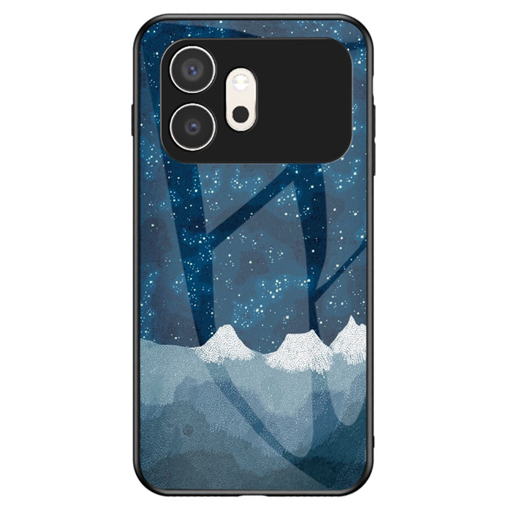 For Honor 600 5G Phone Case Starry Sky Pattern Tempered Glass Phone Cover