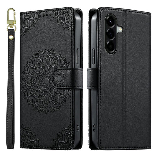 Galaxy A57 5G Wallet-Handyhülle – Geprägtes Totem-Leder-Flip--Telefongehäuse mit Handschlaufe