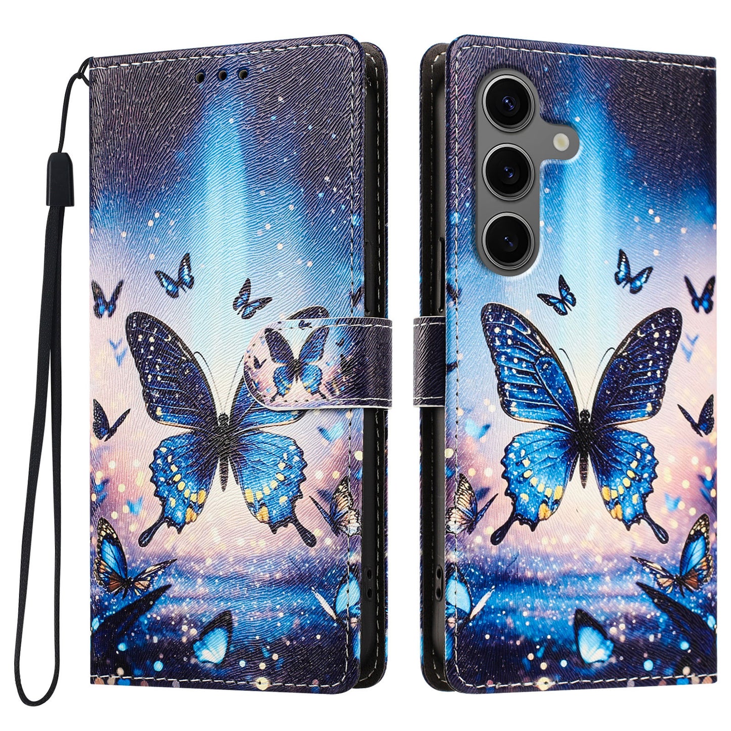 For Samsung Galaxy S26 FE Case Pattern Printed PU Leather Flip Wallet Phone Cover with Wrist Strap