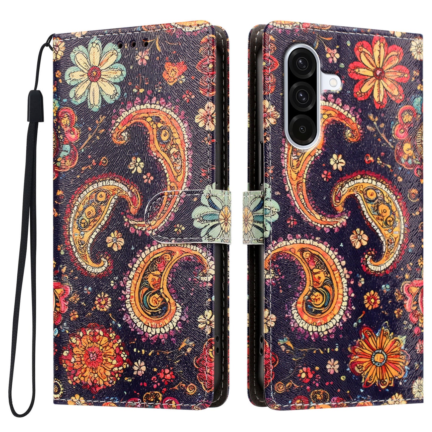 For Samsung Galaxy A36 5G / Galaxy A56 5G / Galaxy M56 5G / Galaxy A37 5G Case Pattern Printed PU Leather Flip Wallet Phone Cover with Wrist Strap