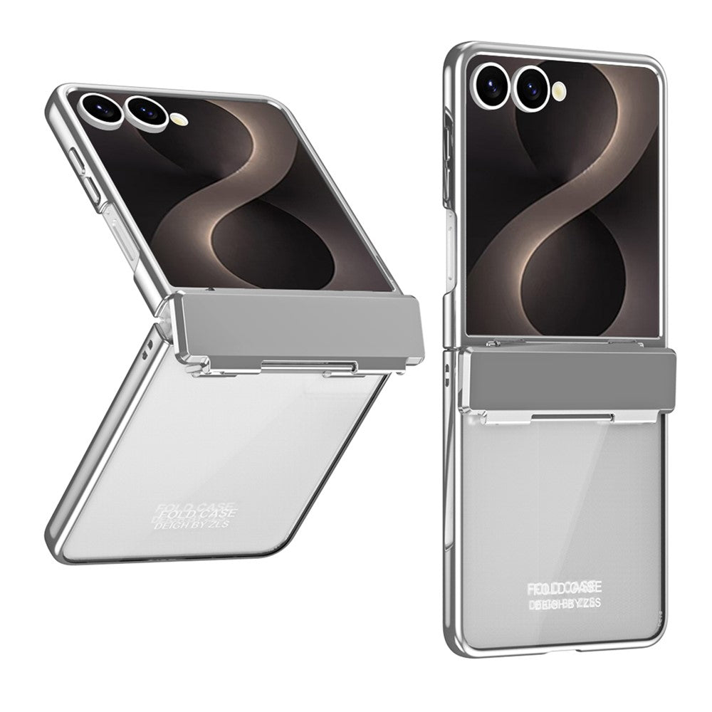 For Samsung Galaxy Z Flip8 Case Electroplating PC Folding Phone Cover with Screen Protector