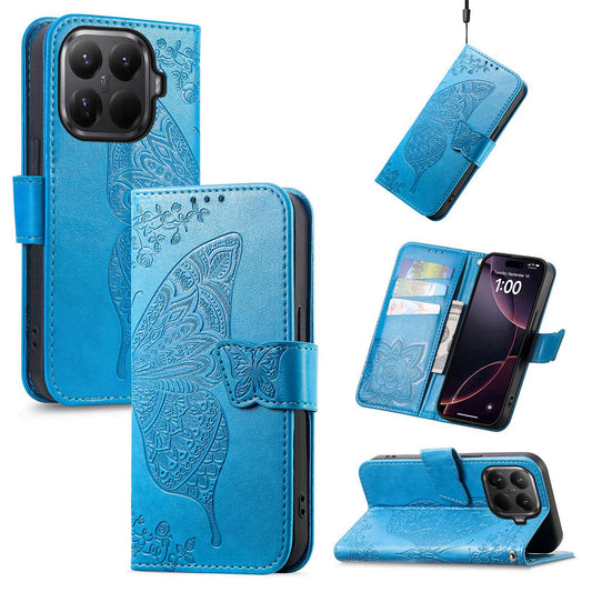 Xiaomi 17T Handyhülle – mit Riemen, Schmetterlingsmuster, PU-Leder, Brieftaschen