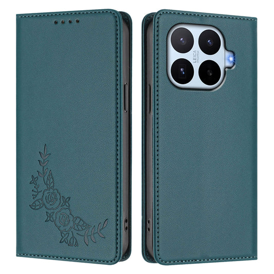Xiaomi 17T Pro – Wallet-Handyhülle aus PU-Leder und TPU, mit Ständer, mit Blumenmotiv