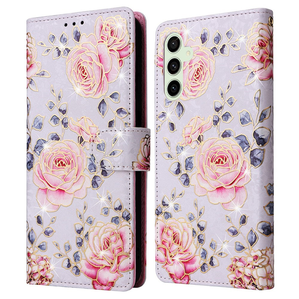 For Samsung Galaxy S26 FE Case RFID Blocking Flower Leather Phone Cover