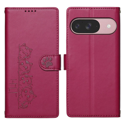 Google Pixel 11 / Google Pixel 11 Pro Handyhülle – Pixel 11 Pro-, niedliches Katzenmuster, PU-Leder, Brieftaschen- mit Handschlaufe
