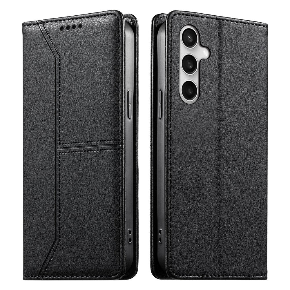 For Samsung Galaxy S26 FE Wallet Stand Case Line Splicing TPU PU Leather Phone Cover