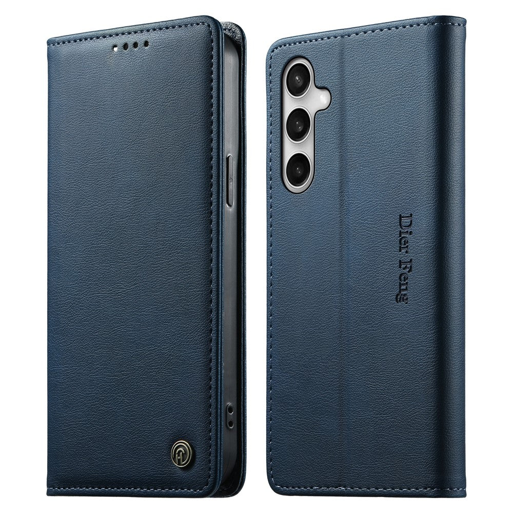 DIERFENG DF-019 for Samsung Galaxy S26 FE Leather Wallet Case Magnetic Flip Cover with Card Slots RFID Blocking