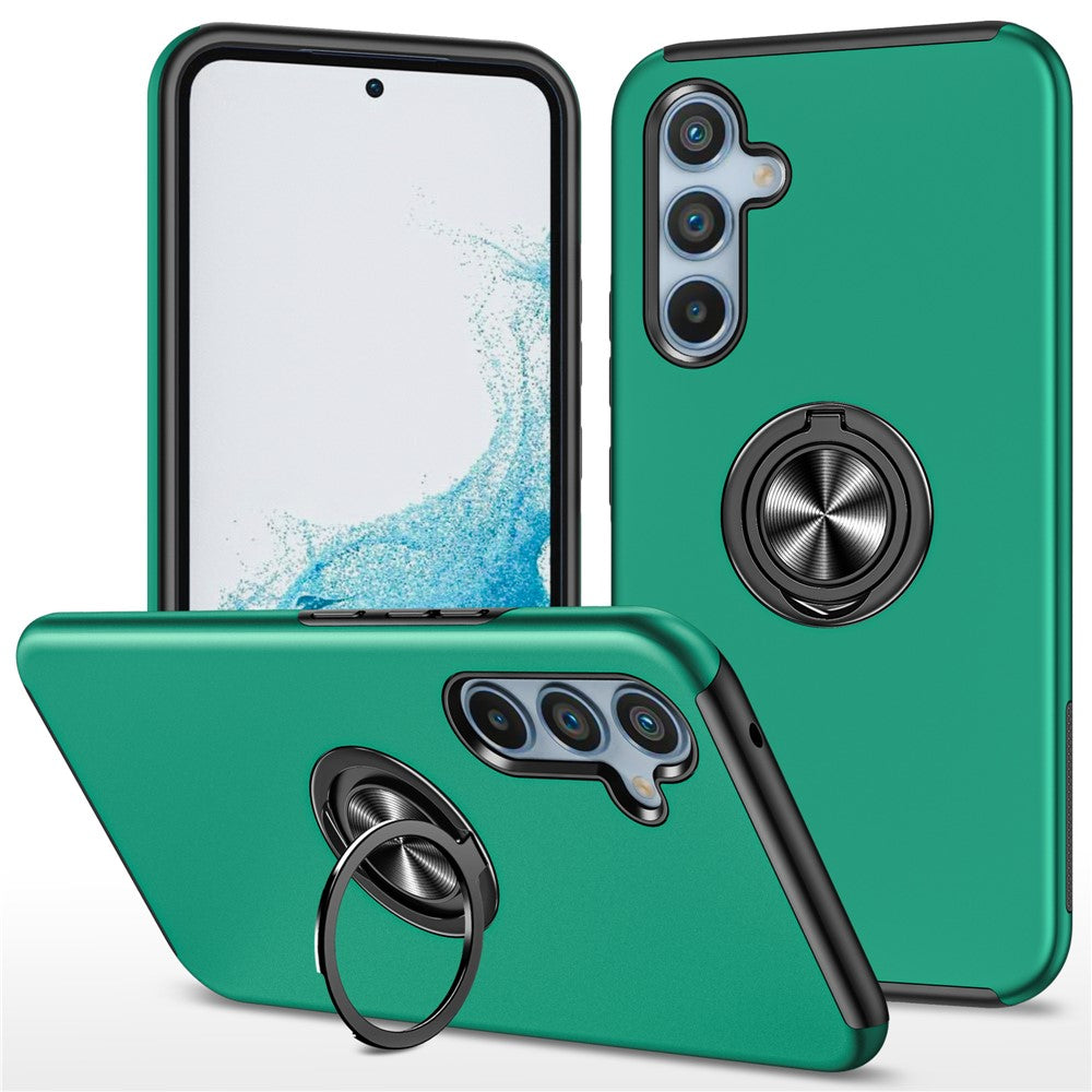 For Samsung Galaxy S26 FE Case PC + TPU Phone Cover with Rotatable Ring Holder