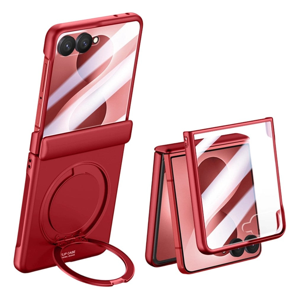 For Samsung Galaxy Z Flip8 Case Kickstand Skin Touch PC Phone Cover Built-In Screen Protector