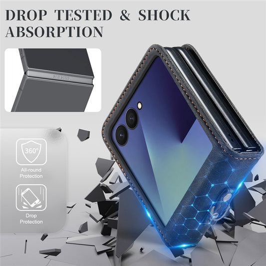 Galaxy Z Flip8 – Handyhülle aus PC und PU-Leder, mit Handschlaufe