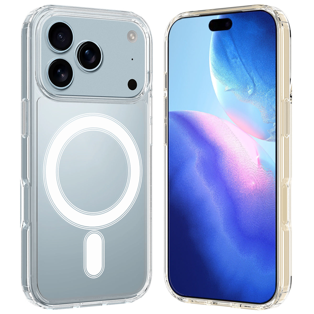 For iPhone 18 Pro Max Clear Phone Magnetic Case TPU + Acrylic Back Cover