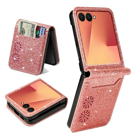 Galaxy Z Flip8 – Handyhülle aus PU-Leder und TPU, mit Kartenfach
