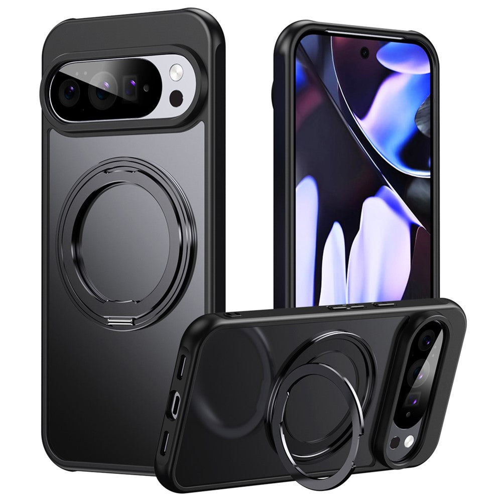 For Google Pixel 11 Pro XL Magnetic Case TPU + Acrylic + Metal Kickstand Matte Phone Cover