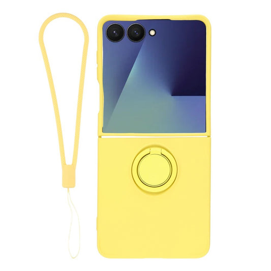 Galaxy Z Flip8 – Handyhülle aus Metall und Silikon, mit Ständer