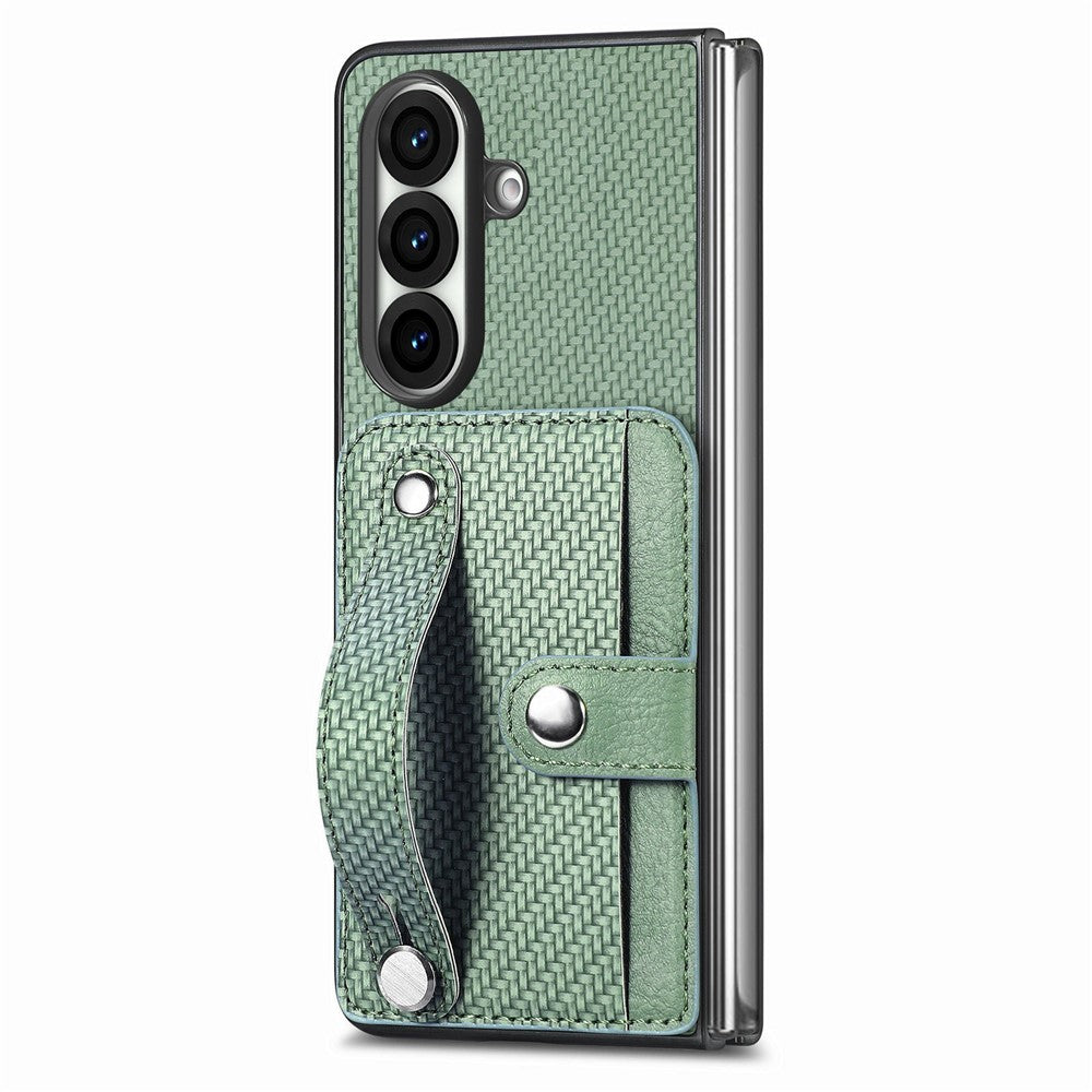 For Samsung Galaxy Z Fold8 Ultra Case Wristband Anti-Drop Leather Back Cover Card Holder
