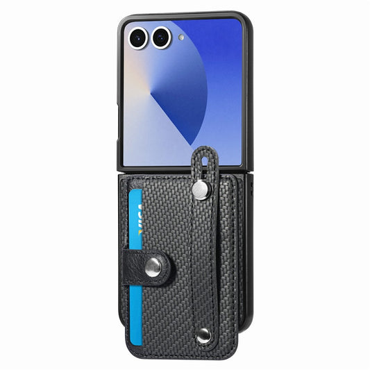 Galaxy Z Flip8 – Magnetische Handyhülle aus Kunststoff, PU-Leder und TPU, mit Ständer, mit Kartenfach, stoßfest
