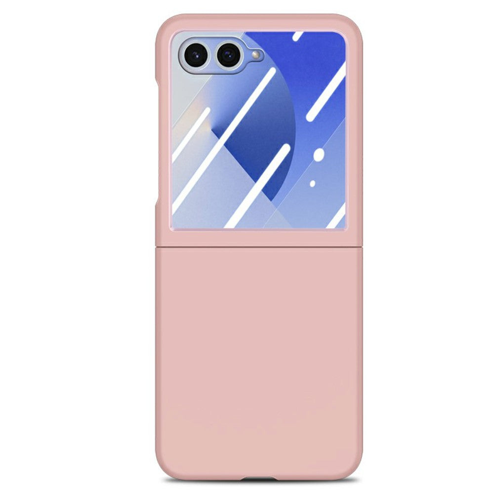 For Samsung Galaxy Z Flip7 5G Case Hard PC Soft-touch Phone Cover with Built-in Tempered Glass Film