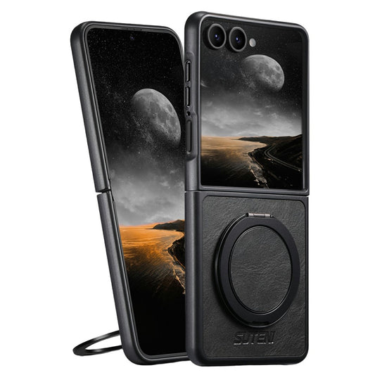 Galaxy Z Flip8 – Magnetische Handyhülle aus PU-Leder und TPU, mit Ständer