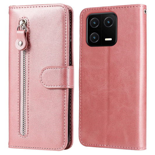 Xiaomi 13 Handyhülle – PU-Lederhüllen mit Reißverschlusstasche, Brieftasche, , Ständer