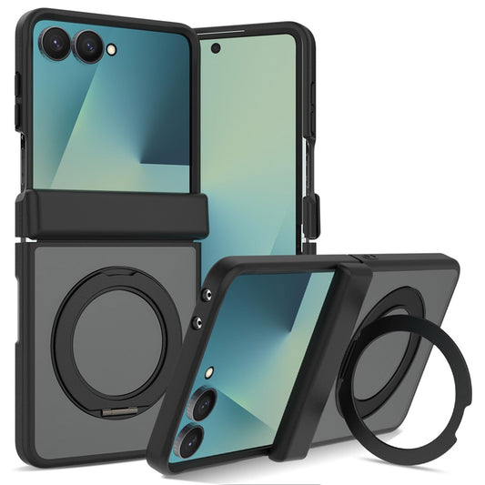 Galaxy Z Flip8 – Magnetische Handyhülle aus Acryl, Aluminiumlegierung und TPU, mit Ständer, mit Soft-Touch-Oberfläche