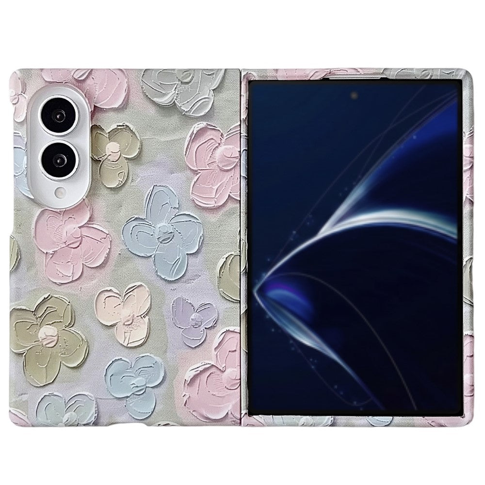 For Samsung Galaxy Z Fold8 Case Embossed Watercolor Floral Hard PC Protective Phone Cover