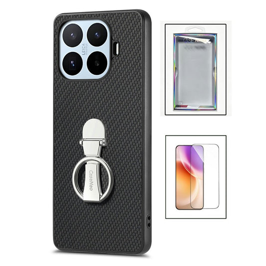 Xiaomi 17T – Handyhülle aus Carbonfaser, gehärtetem Glas & TPU, mit Ständer & Displayschutz, stoßfest