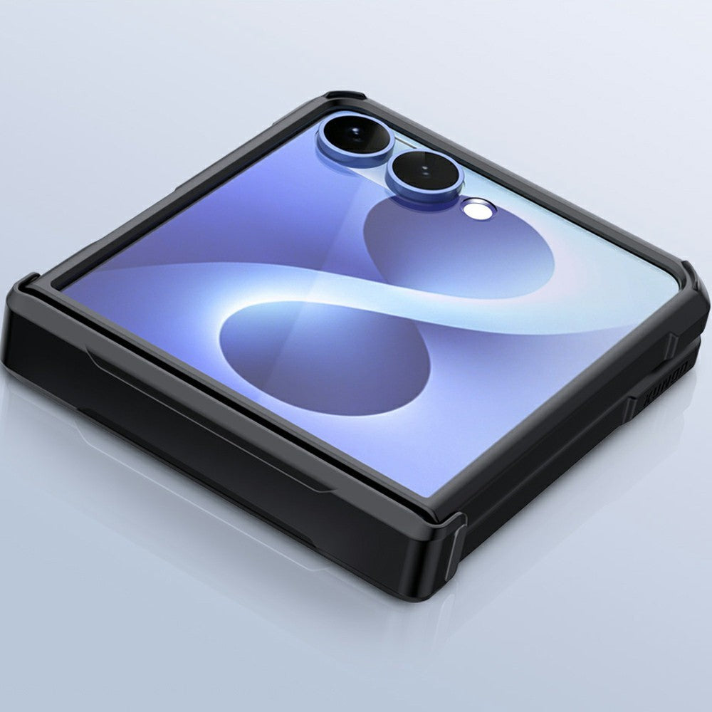 XUNDD for Samsung Galaxy Z Flip8 Case Magnetic Rotating Kickstand PC + TPU Folding Hinge Shockproof Phone Cover