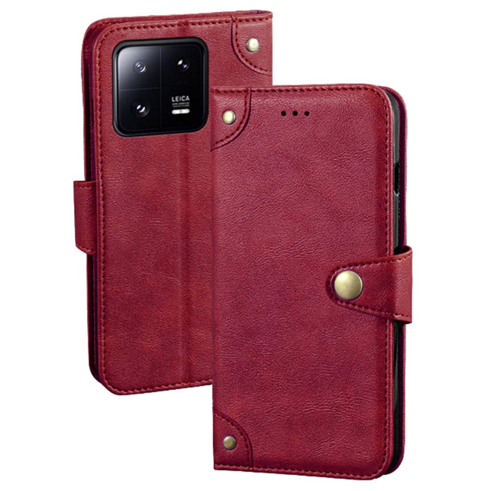 IDEWEI For Xiaomi 13 Pro 5G Fine Texture PU Leather Phone Case Full Protection Wallet Stand Protective Cover