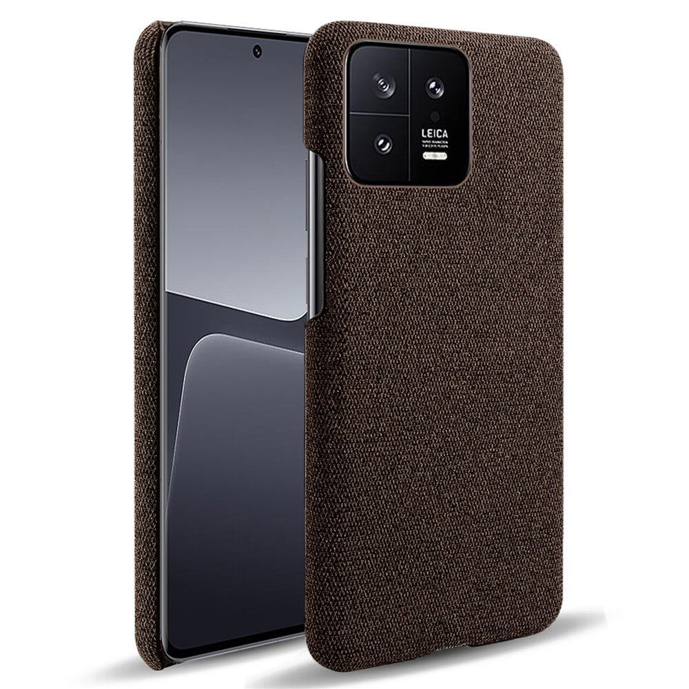For Xiaomi 13 5G Non-slip Protective Smartphone Case Solid Color Hard PC Cloth Texture Phone Cover
