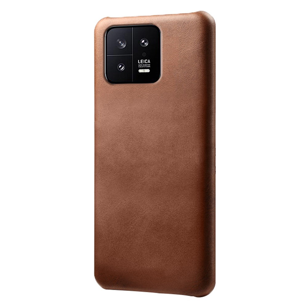 For Xiaomi 13 5G Calf Textured PU Leather Coated PC Drop-proof Phone Cover Protective Back Case