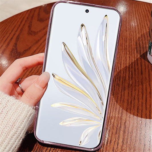 Honor 70 5G Handyhülle – KADEM Blumenmuster-Dekor, Strass-Design, Smartphone-, Glitzerpulver, flexible TPU