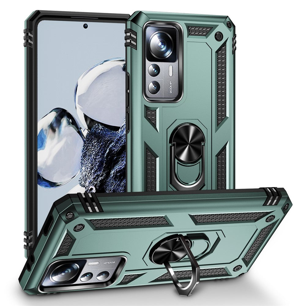 Anti-drop Phone Case for Xiaomi 12T 5G / 12T Pro 5G / Redmi K50 Ultra 5G, PC + TPU Phone Cover with Ring Kickstand