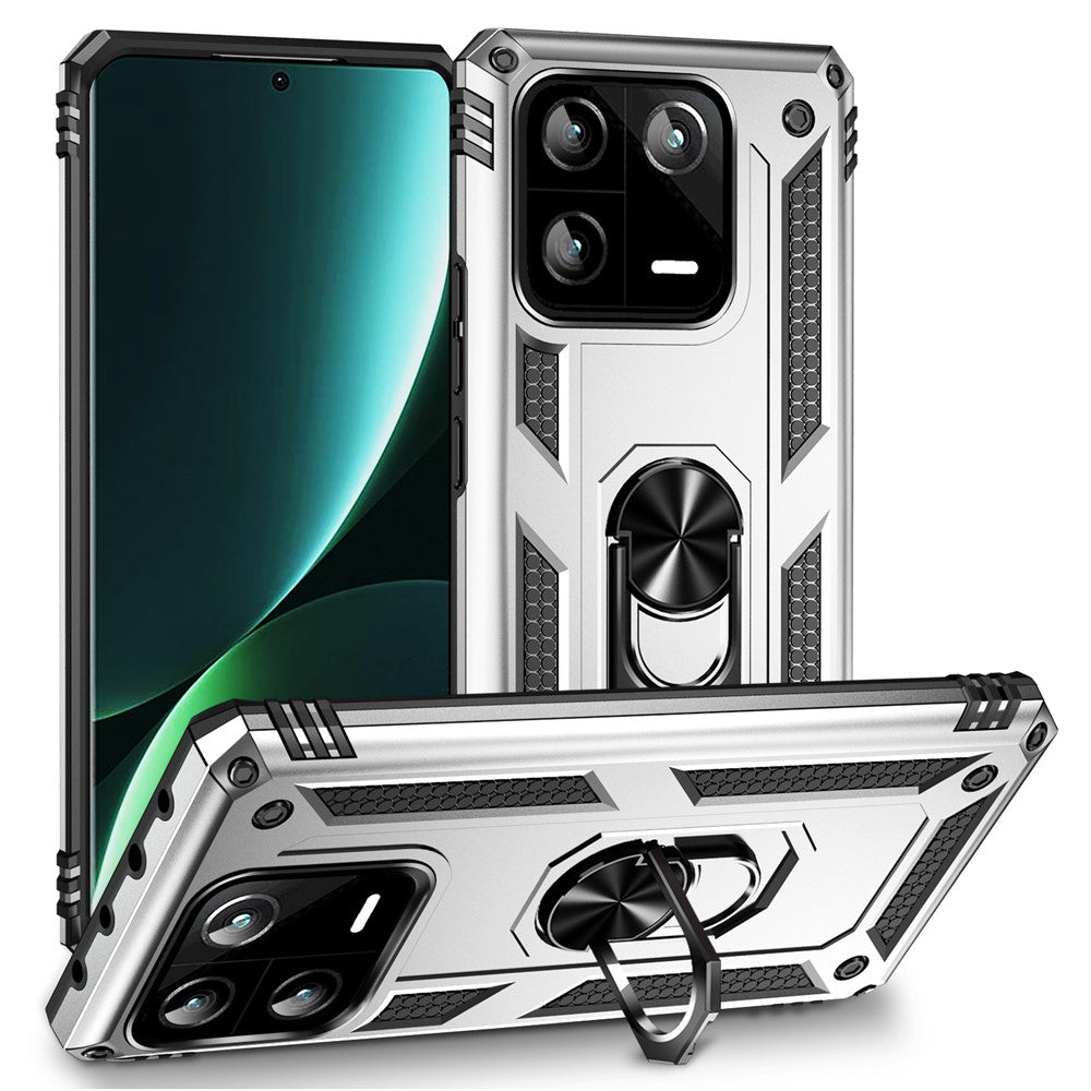 Ring Kickstand Phone Case for Xiaomi 13 Pro 5G, Military Grade Shockproof PC + TPU Protective Cover