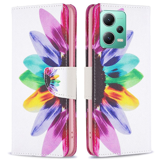 Xiaomi Redmi Note 12 5G (China) / Xiaomi Redmi Note 12 5G (India) / Xiaomi Poco X5 5G / Xiaomi Redmi Note 12 5G (Global) Wallet-Handyhülle – Redmi Note 12 5G (Global) / (Indien) / (China) Musterdruck Flip Standfunktion PU Leder