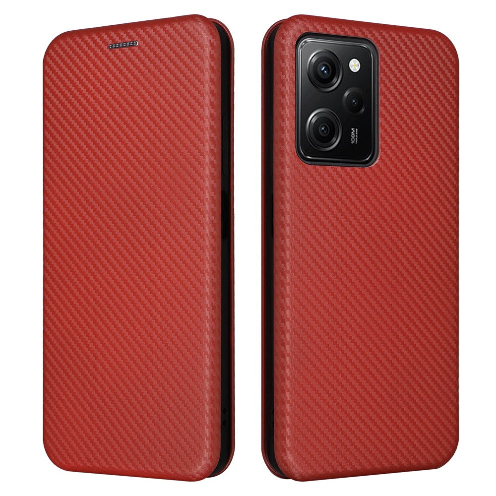 For Xiaomi Redmi Note 12 Pro Speed 5G / Note 12 Pro 5G / Poco X5 Pro 5G Phone Case PU Leather Carbon Fiber Texture Stand Card Slot Phone Cover