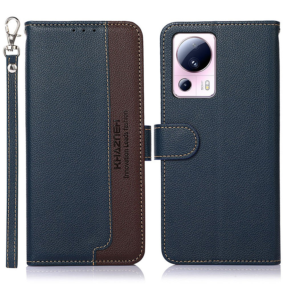 KHAZNEH Anti-fall Phone Case For Xiaomi 13 Lite / Civi 2 5G , RFID Blocking Litchi Texture Leather Cover Stand Wallet