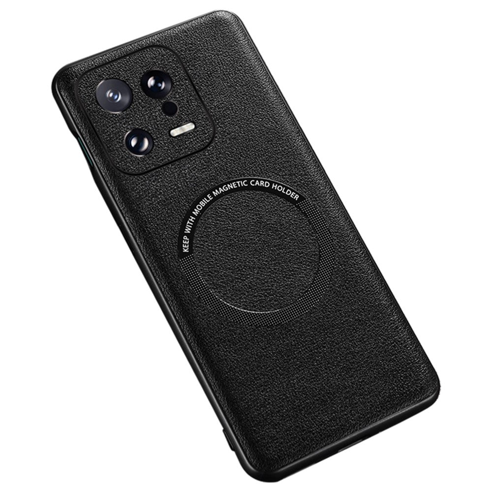 For Xiaomi 13 5G PU Leather Coated TPU+PC Cover Magnetic Case Charger Phone Case