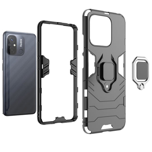 Xiaomi Redmi 11A 4G / Xiaomi Redmi 12C 4G / Xiaomi Poco C55 4G Handyhülle – Redmi 11A 4G / 12C 4G Ringhalter Kickstand TPU + PC-Abdeckung