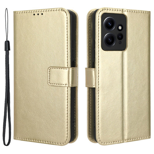 Xiaomi Redmi Note 12 4G Handyhülle – Brieftaschenständer aus PU-Leder mit Crazy Horse-Textur, Handy-Abdeckung