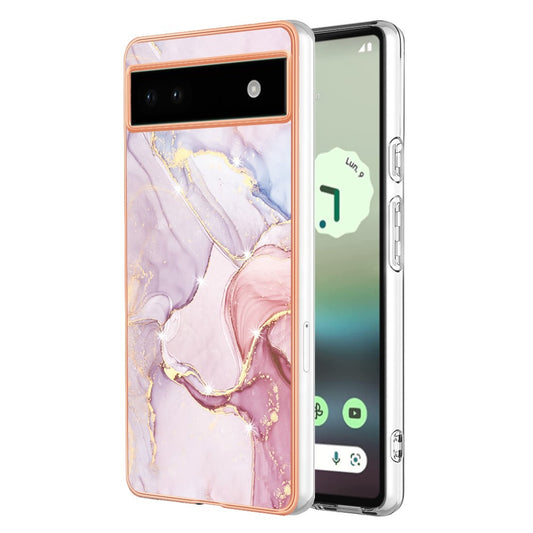 Pixel 6a Schutzhülle – Mit Marmormuster 2,0 mm Galvanik-Rückseite
