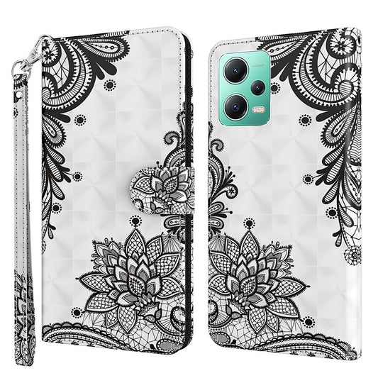 Xiaomi Redmi Note 12 5G (China) / Xiaomi Redmi Note 12 5G (India) / Xiaomi Poco X5 5G / Xiaomi Redmi Note 12 5G (Global) Handyhülle – (Indien) / (Global) / Poco X5 5G Leder- mit 3D-Musterdruck und Standfunktion