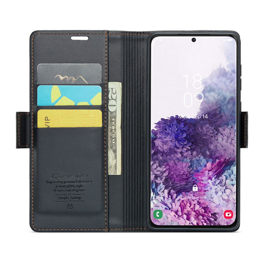 Galaxy S20 4G/5G Glänzende Wallet-Hülle – RFID-Schutz & Ständer