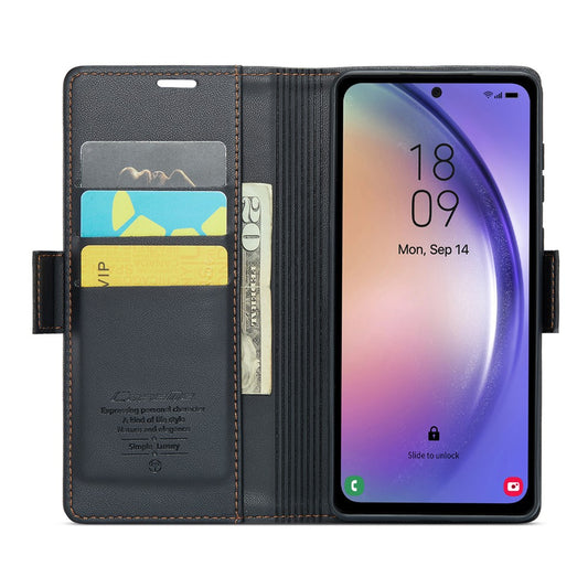 Galaxy A54 5G Glänzende Wallet-Hülle – RFID-Schutz & Ständer