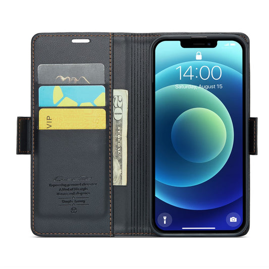iPhone 12 / 12 Pro Glänzende Wallet-Hülle – RFID-Schutz & Ständer